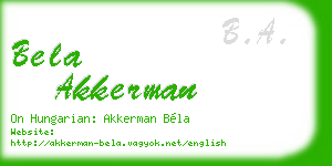 bela akkerman business card